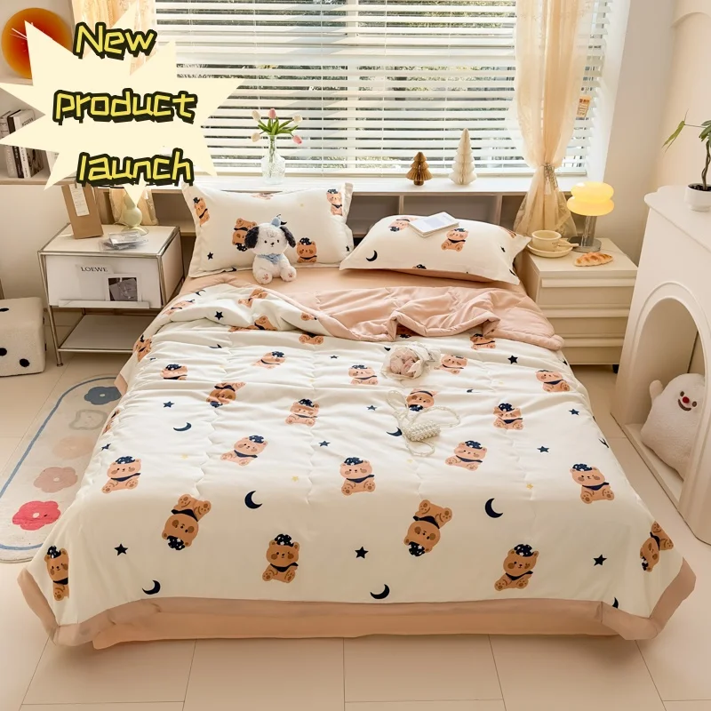 Summer Quilt Thin Cartoon Print Air conditioning Lightweight Comforter Four-season 150 Single Bed