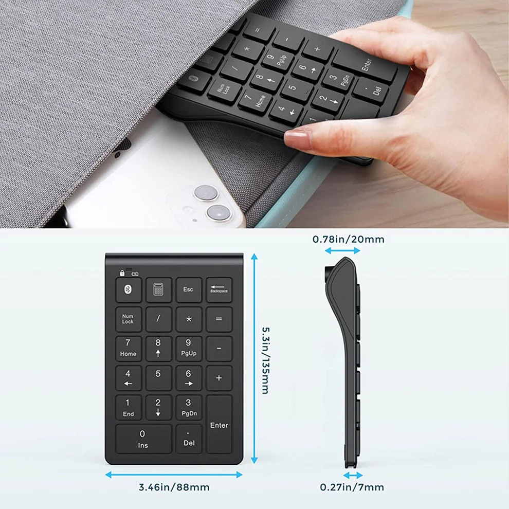Missgoal-mini Mouse sem Fio Recarregável Bluetooth Ergonômico para Laptop Teclado Numérico para Laptop Qc-relacionados - Imagem 4