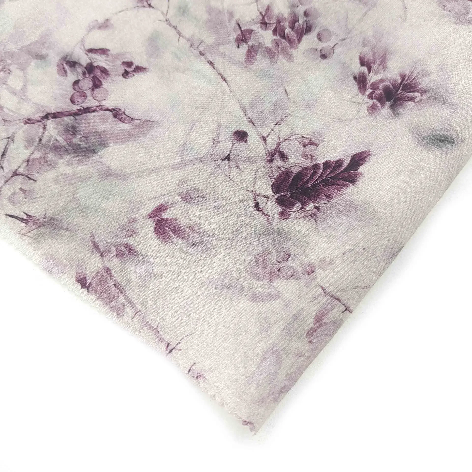 Digital Printing Fabric Water-Media Diffusion Cotton Twill Weave Spring Summer Women's Cheongsam Material Floral Pattern