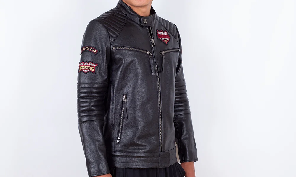 cowhide print jacket Black Fashion New Men's Natural Top Cowhide Leather Jackets Moto Jacket Biker Leather Coat Slim Clothing sheepskin leather jacket mens