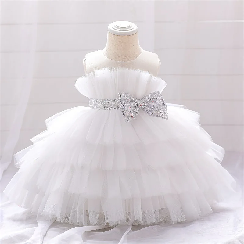 Baby Girl Dress MQATZ Summer Dress 1 Year Puffy Pink Kids Bow Christening Princess Brithday Vestidos Toddler Children Baptism Baby Girl Clothes