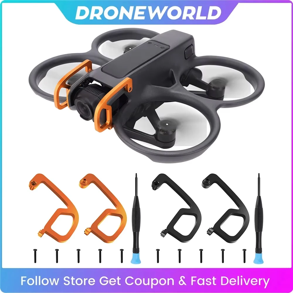CERFFOOL Paraurti per DJI Avata 2, barra di protezione anti-collisione, in lega di alluminio, per obiettivo della fotocamera, barra di protezione, barra di sicurezza, accessori per droni, leggera