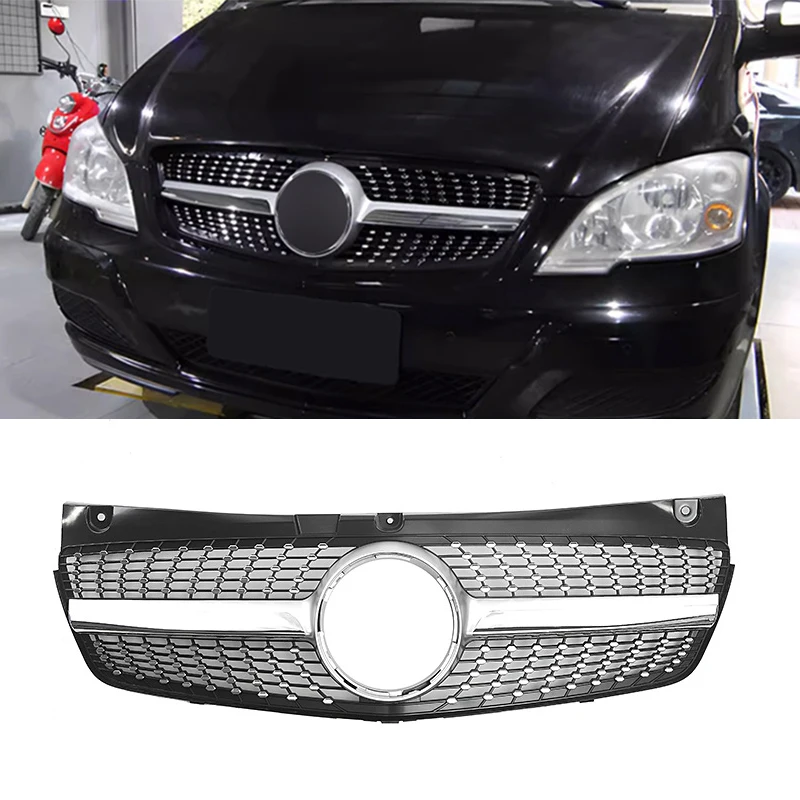 

Front Bumper Grille Grills For Mercedes-Benz W639 Viano/Vito 2011 2012 2013 2014 Facelift ABS Diamond Racing Grill