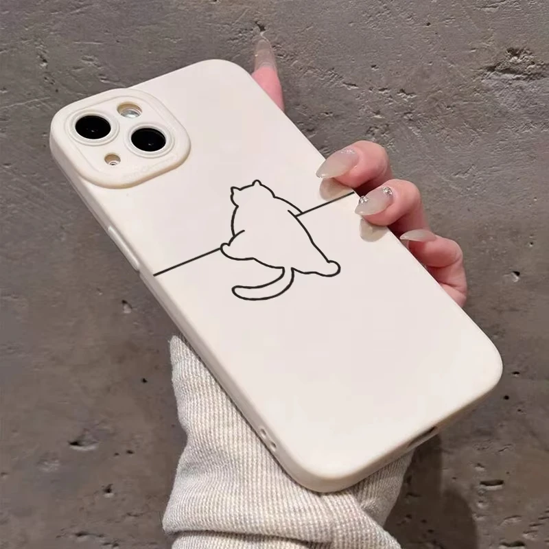 Minimalist Line Cat Phone Case