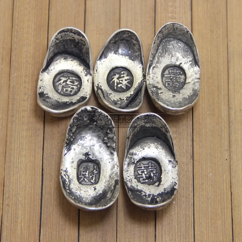 

Vintage Vintage Antique Crafts Factory in Stock Wholesale White Copper Vintage Vintage Vintage Ingot Sycee Ornaments