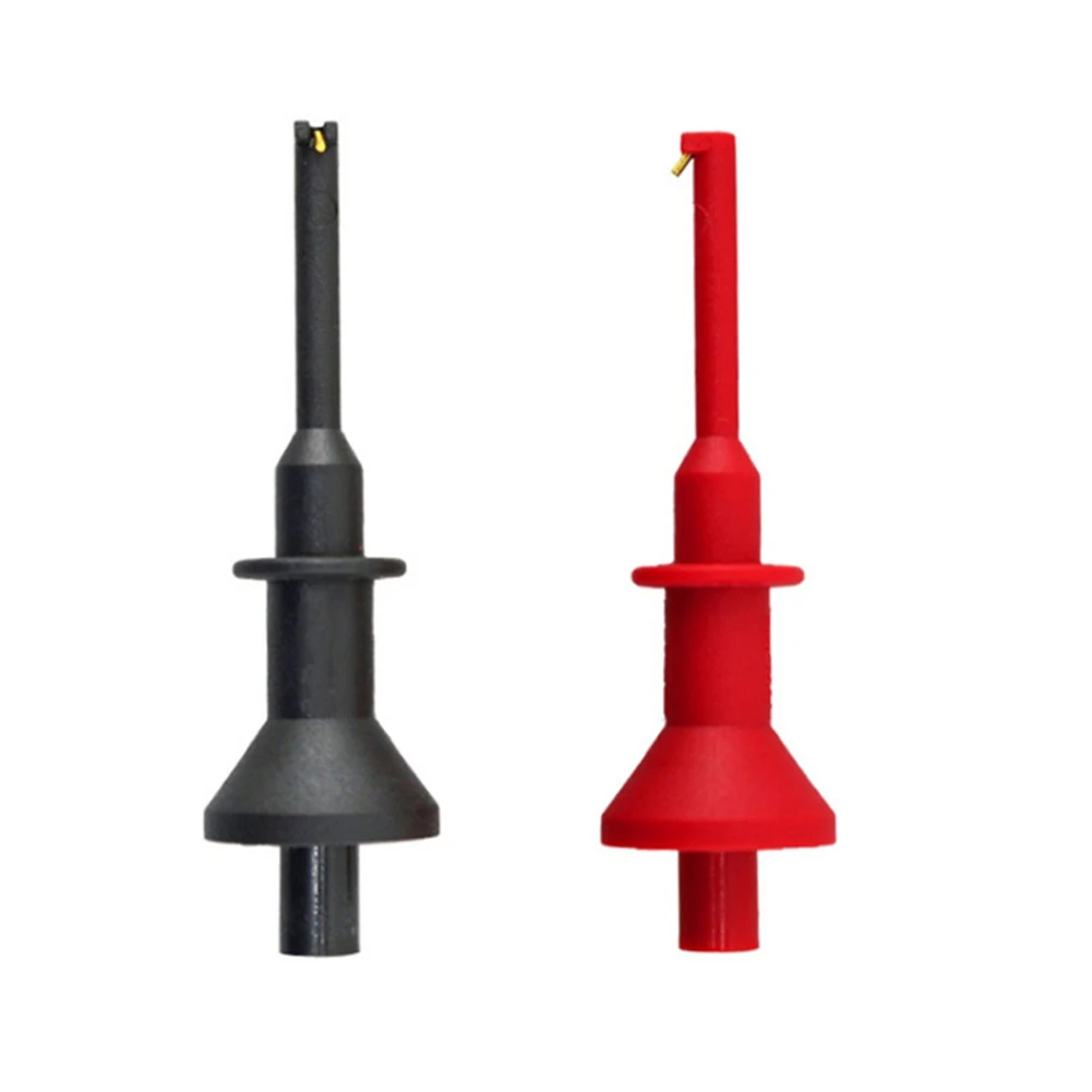 

2pcs Testing Hook Clips Converting Connection For Probes With Whorl Pattern 2mm Threaded Banana Test Leads Multimeter Test Hooks