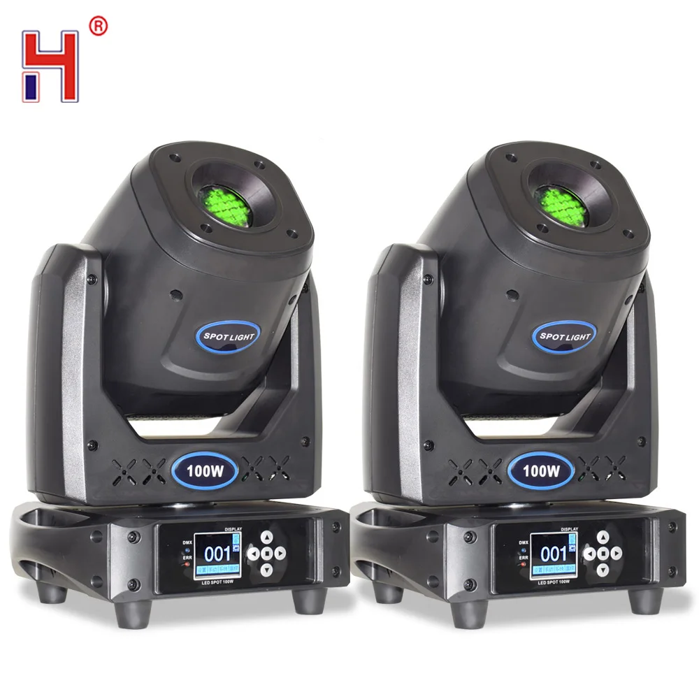 

2Pcs DMX Mini Moving Head DJ Light 100W With Rotating Gobo 7 Colors Disco Spot Light 5 face Prism Spotlight For DJ Disco Party