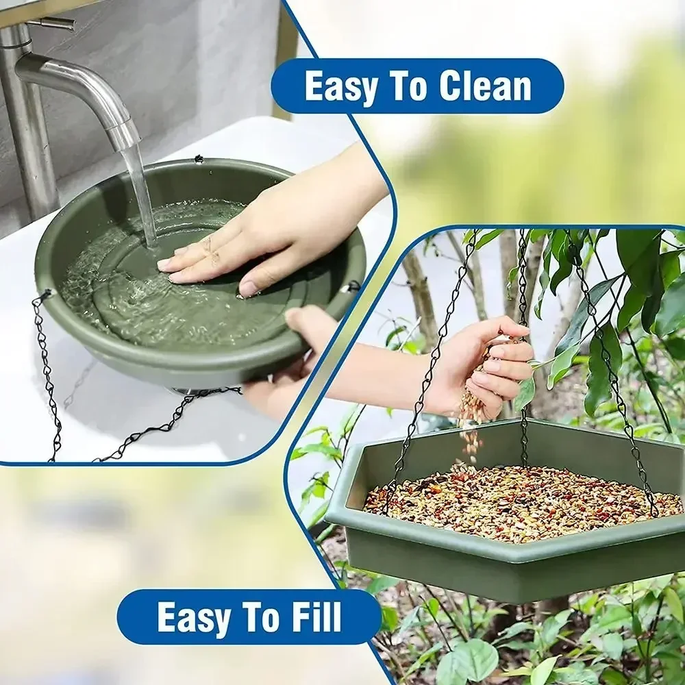 Bird Bath Hanging Bird-Feeder Garden Bird Drinking Plate Baths for Outdoors(2pcs) Hummingbird Feeder