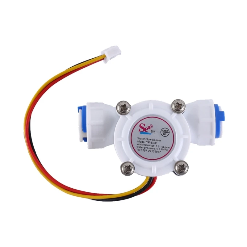 3/8" Quick Connect Water Flow Sensor Food-Grade Switch Hall Effect Flowmeter Fluid Meter Counter 0.3-10L/min X37E Upgraded