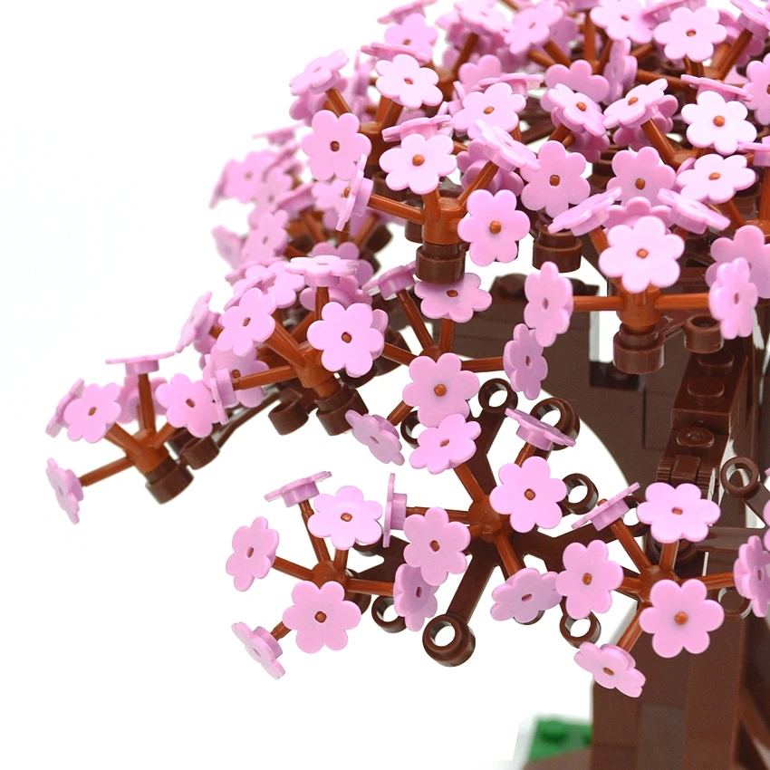 2138 pçs mini sakura árvore casa construir bloco cidade rua vista cerejeira  modelo bouquet blocos de construção brinquedos crianças presentes diy -  AliExpress