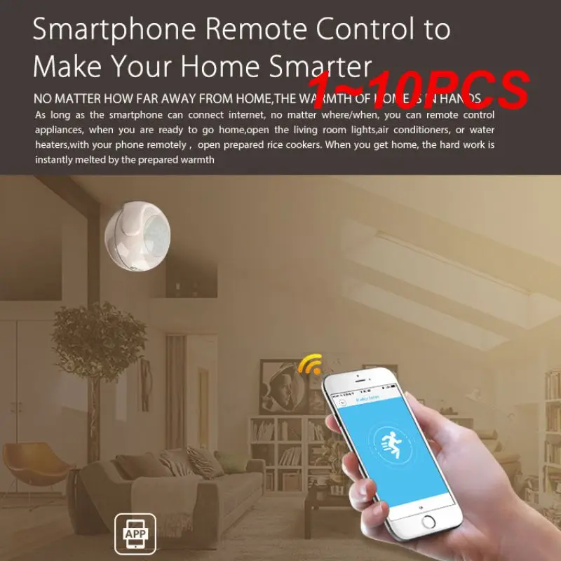 

Устройства охранной сигнализации с несколькими устройствами, дистанционное управление Wi-Fi, датчик движения Pir для умного дома, 1 ~ 10 шт.