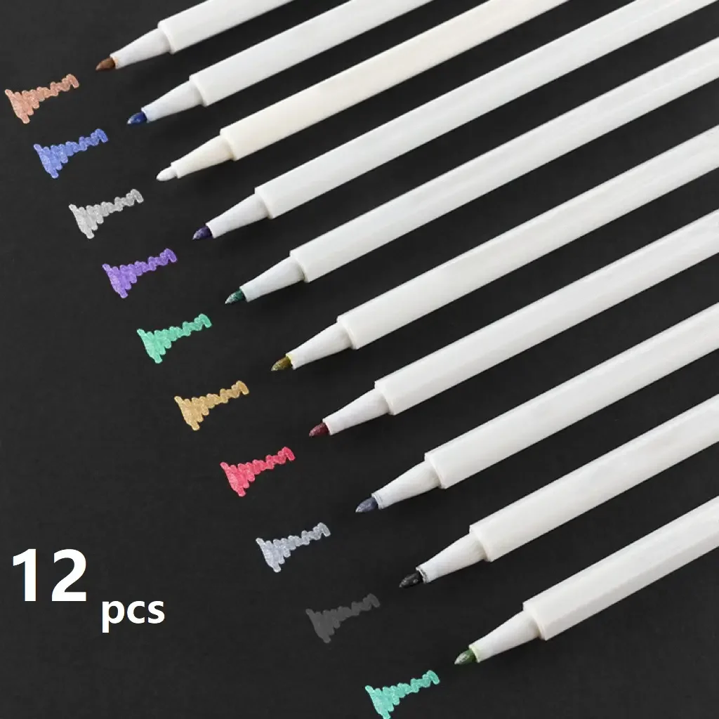 12pcs Metallic Pen,DIY Scrapbooking Crafts Marker stationery 5
