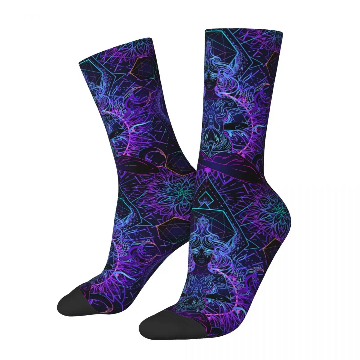 

Winter Warm Hip-hop Men's Women's India Mandala Zen Buddha Socks Mandala Psychedelic Non-slip Basketball Socks