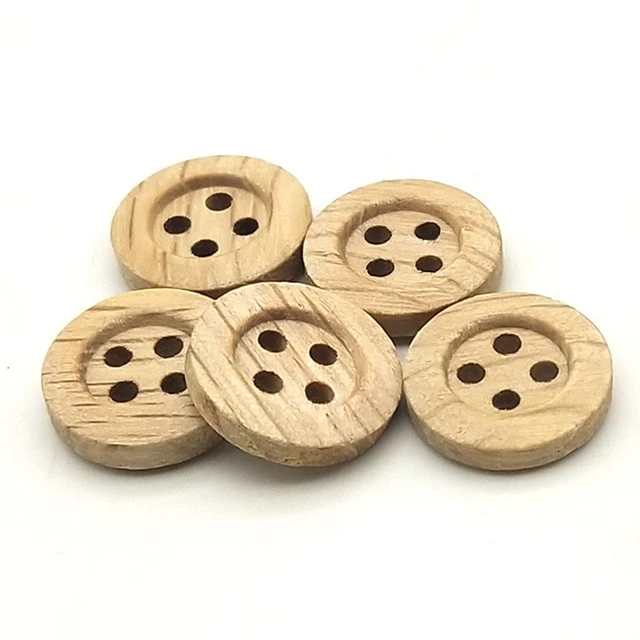 50/100pcs Mini Brown Wood Buttons 8mm 4 Holes Wooden Button Sewing Crafts  Suppli