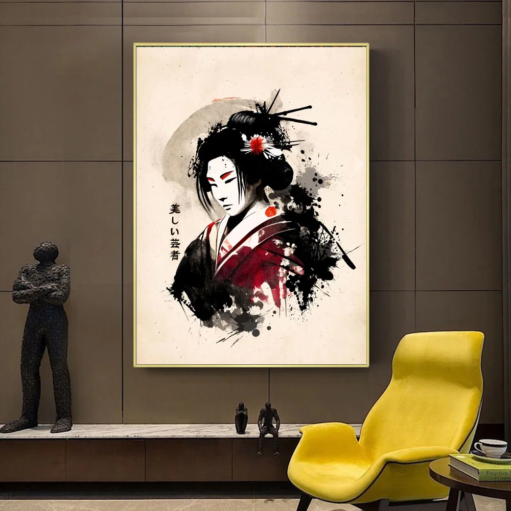 Japanese Samurai Sumi E Legend Paintings on the Wall Art Posters and Prints  Ninja Abstract Art Landscape Pictures Room Decor - AliExpress, image size:1000x1000