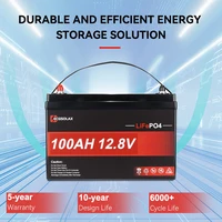 Batterie ECGSOLAX 12.8V 100AH LiFePo4, pack lithium 100AH avec BMS 100A pour onduleur de camping-car, batterie solaire au phosphate de fer et de lithium, sans taxes 6