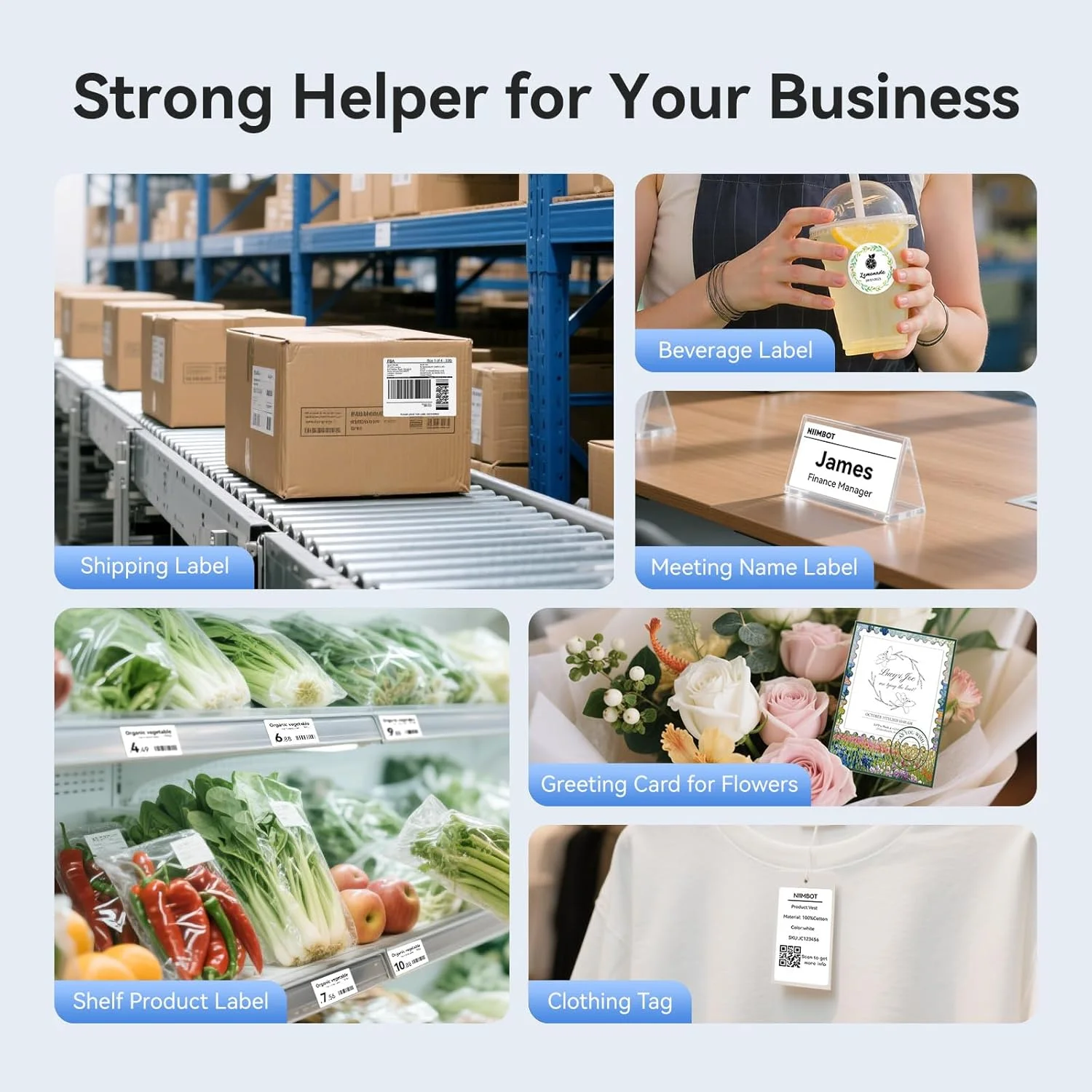 NIIMBOT 4 Inch Thermal Label B4 Bluetooth Printer for Shipping Packages Small Business Home Office Portable Print Maker Paper