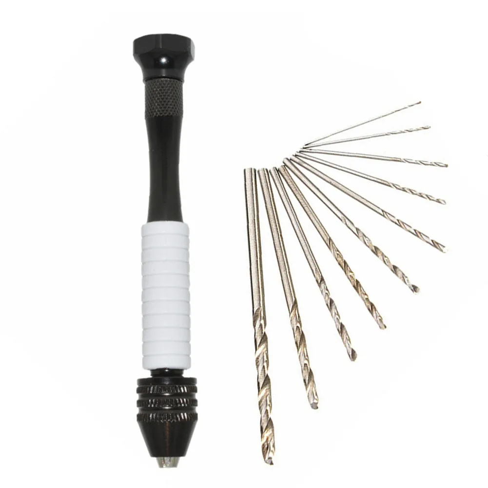 Mini broca manual para madeira com mandril sem chave, ferramenta rotativa de perfuração para fazer jóias, ferramenta manual DIY, 0.3-3.4mm
