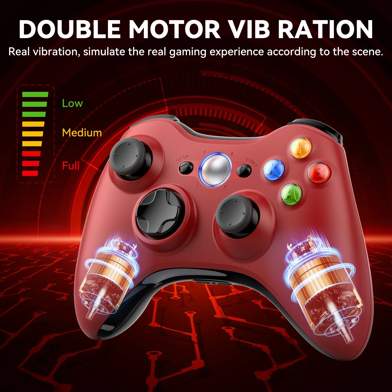 Wireless For 360/Slim/Elite/PC Video Game Gamepad 6-axis Joystick Dual Vibration Xbox 360 Controller_voghion.com