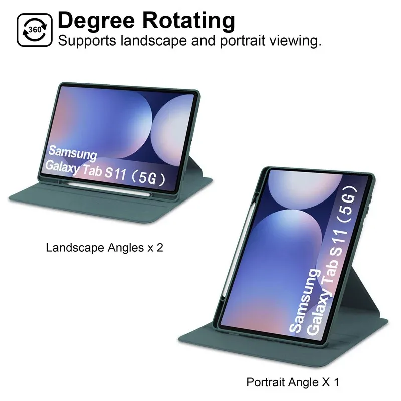 Magnetic Folio Stand Case with Transparent Back and Pen Slot