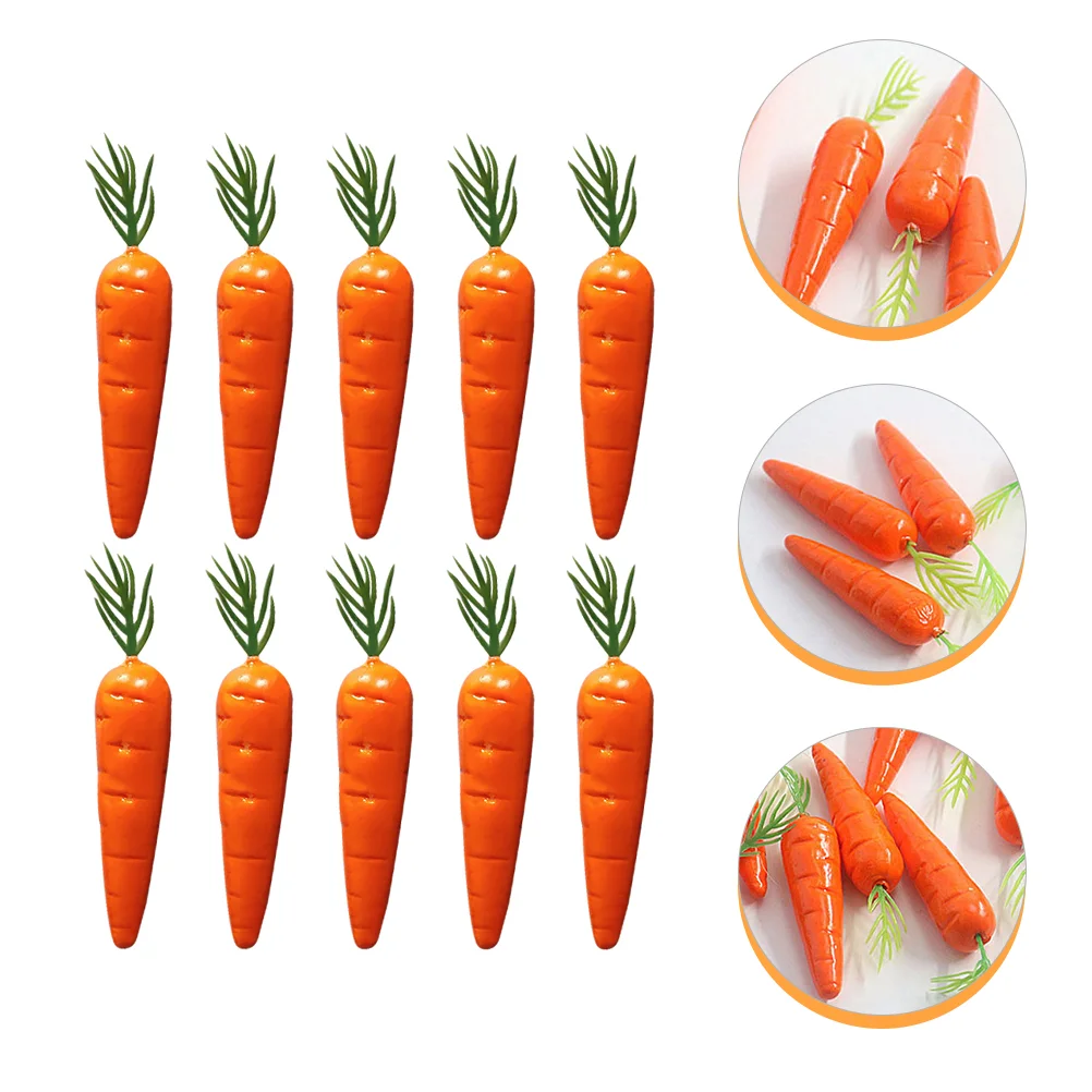 

10 Pcs Carrot Fake Carrots Simulated Office Decor Lifelike Vegetables Toys Props Craft
