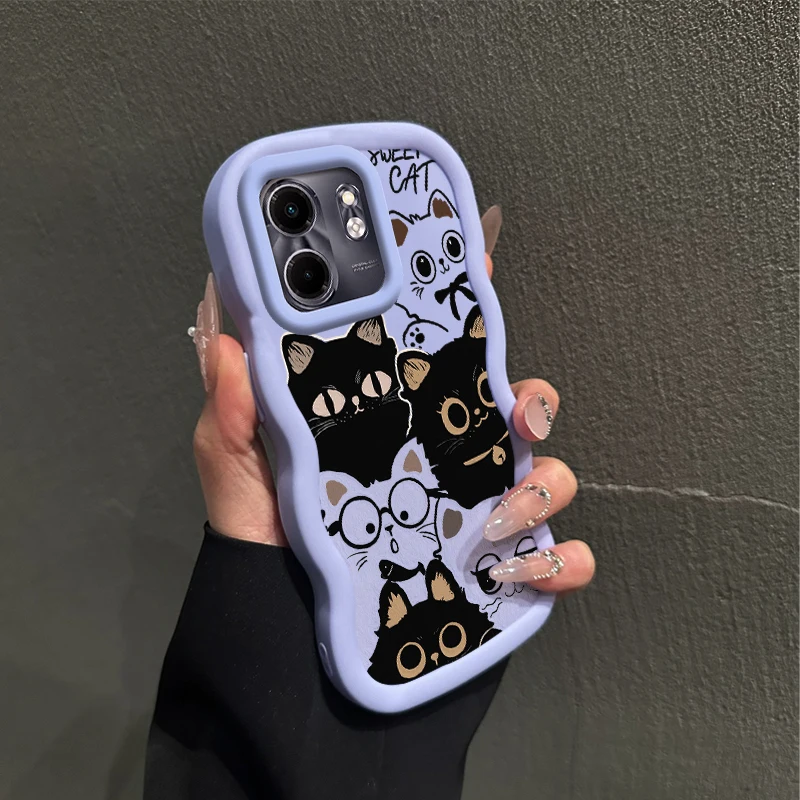Smart 9 Six Cats Wavy Silicone Phone Case Cover