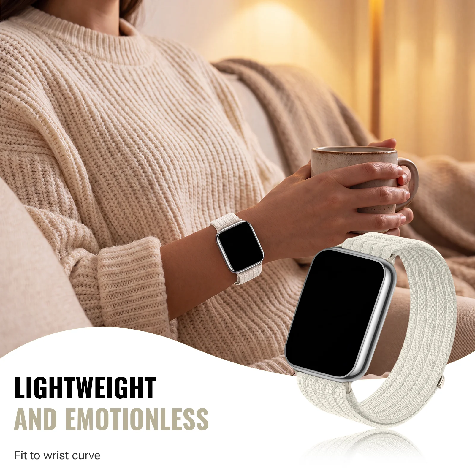 Cloud-Sensing Breathable Nylon Loop Sports Wristband - Unisex Wearable Bracelet