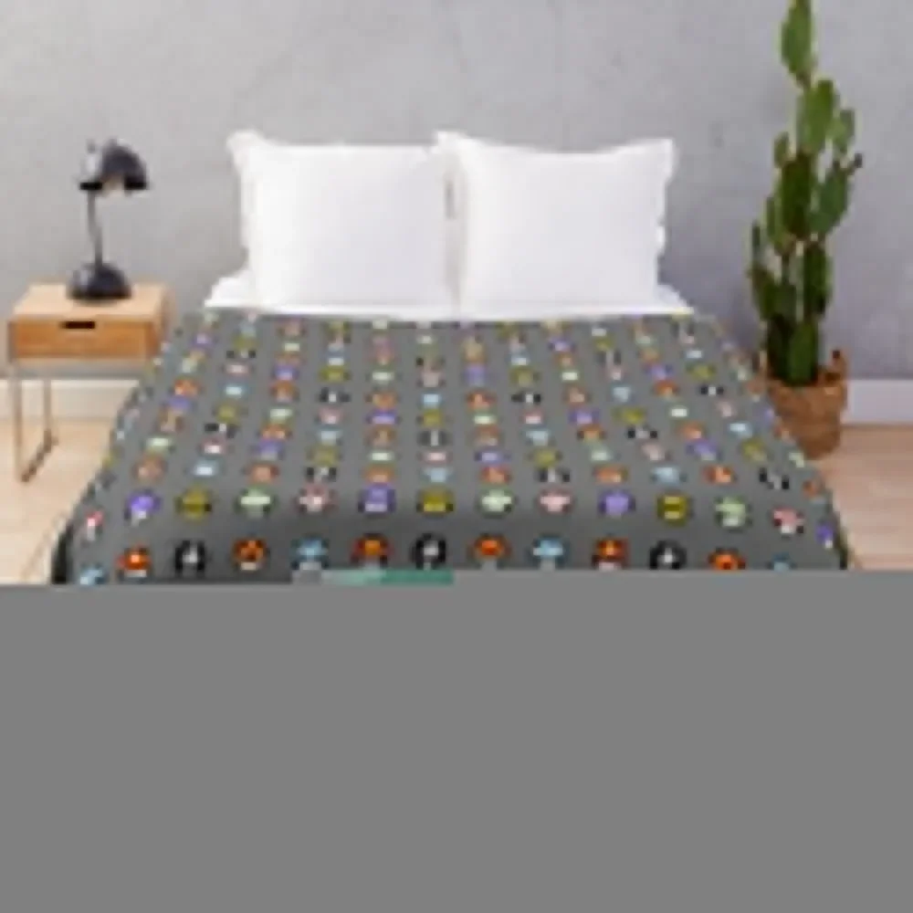 

Ретро пиксельный дизайн-декоративное одеяло с рисунком грибов Женская манга роскошная модель