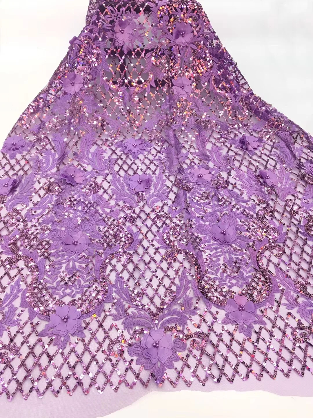 

New arrival african lace fabrics high quality Multi color Digital print lace African French Lace Fabric Wedding Dress RF84