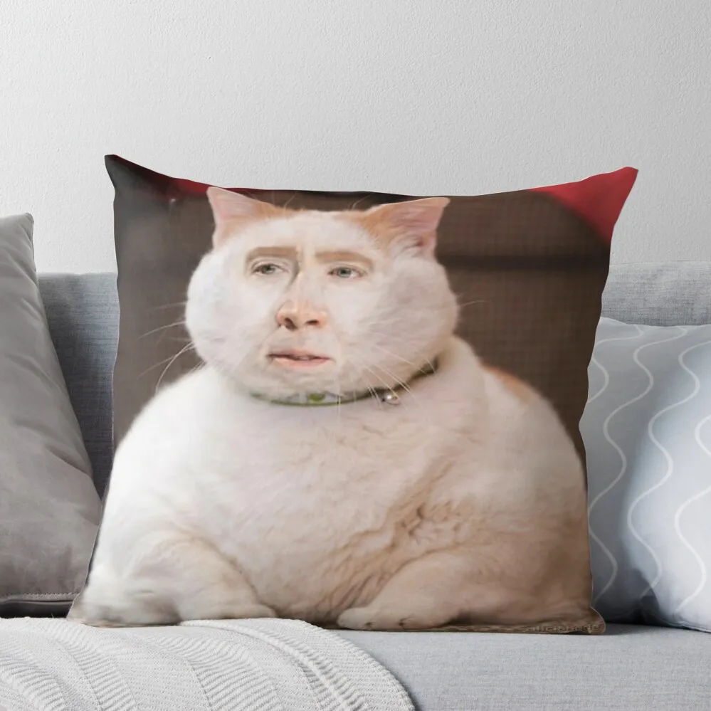 

Nicolas Cage Photoshop Cat Throw Pillow ornamental pillows Decorative Cushions For Luxury Sofa Anime Cushion Cover Set