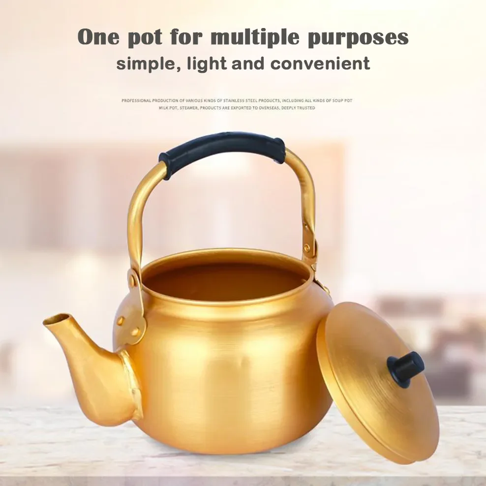 

Объем 10 л, желтый алюминиевый чайник для кипячения воды, корейский стиль, кувшин для риса для дома, Толстый алюминиевый чайник для кипячения воды