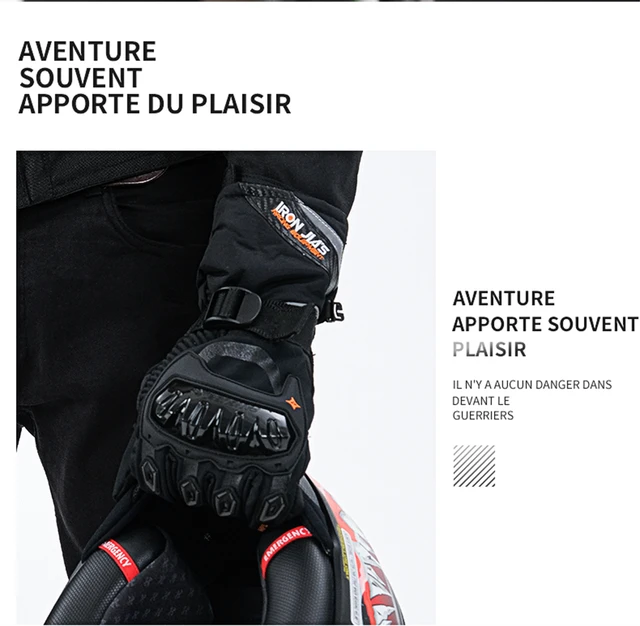 IRON JIA'S Gants moto hiver, Gant moto chauffant homologue CE, Gants moto  hiver chauffer Écran tactile de protection, Gants de motocross imperméables  et coupe-vent - AliExpress