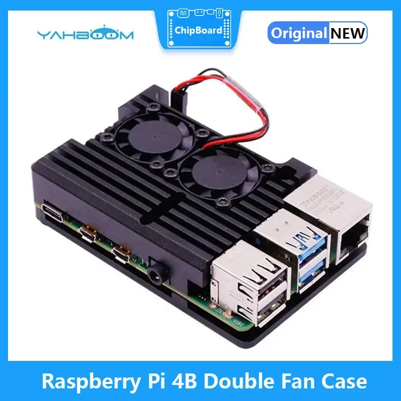 

Защитный Корпус Корпуса для Raspberry Pi 4-го поколения 4B из алюминиевого сплава с двойным вентилятором