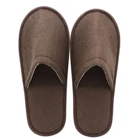 10 Pairs Disposable Slipper Non-Slip Closed Toe House Slippers Unisex Brushed Plush Slides for Hotel Travel Households Shoes 2