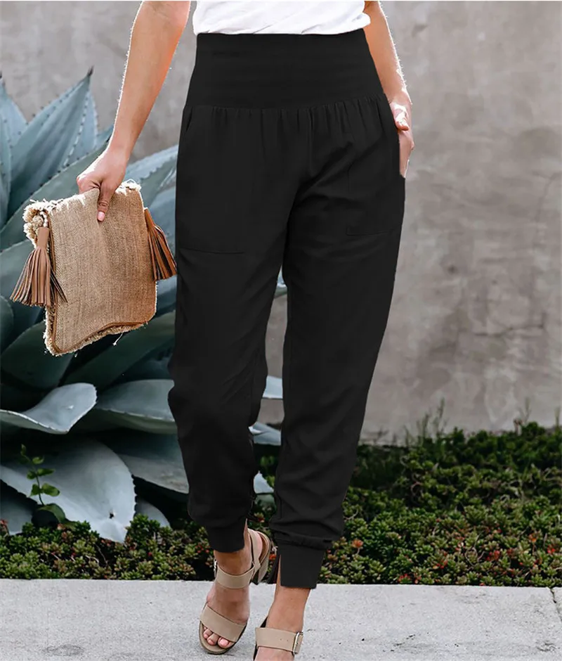 2022 Spring Women's Pants High Waisted Casual Loose Black Pants Women Fall Sports Pants Women womens clothing Pants & Capris