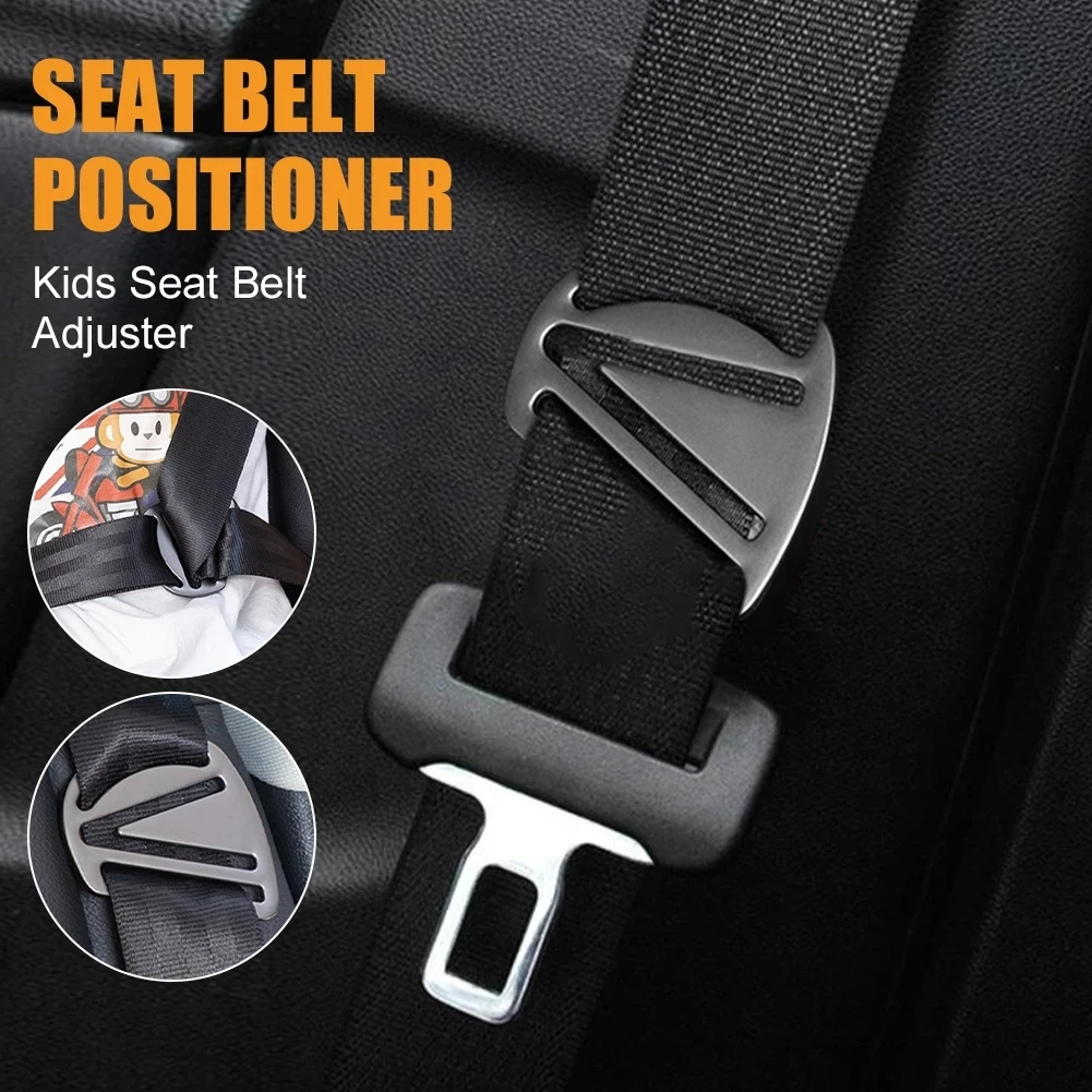 Car Seat Belt Adjuster Clip Retainer Neck Strap Metal Positioner Lock Safety Stopper Accessory for Children Kids