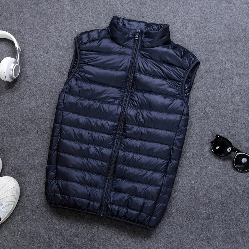 90% White Duck Down Men Vest Gielt Casual Waistcoat Spring Autumn Light Down Jacket Male men down vests