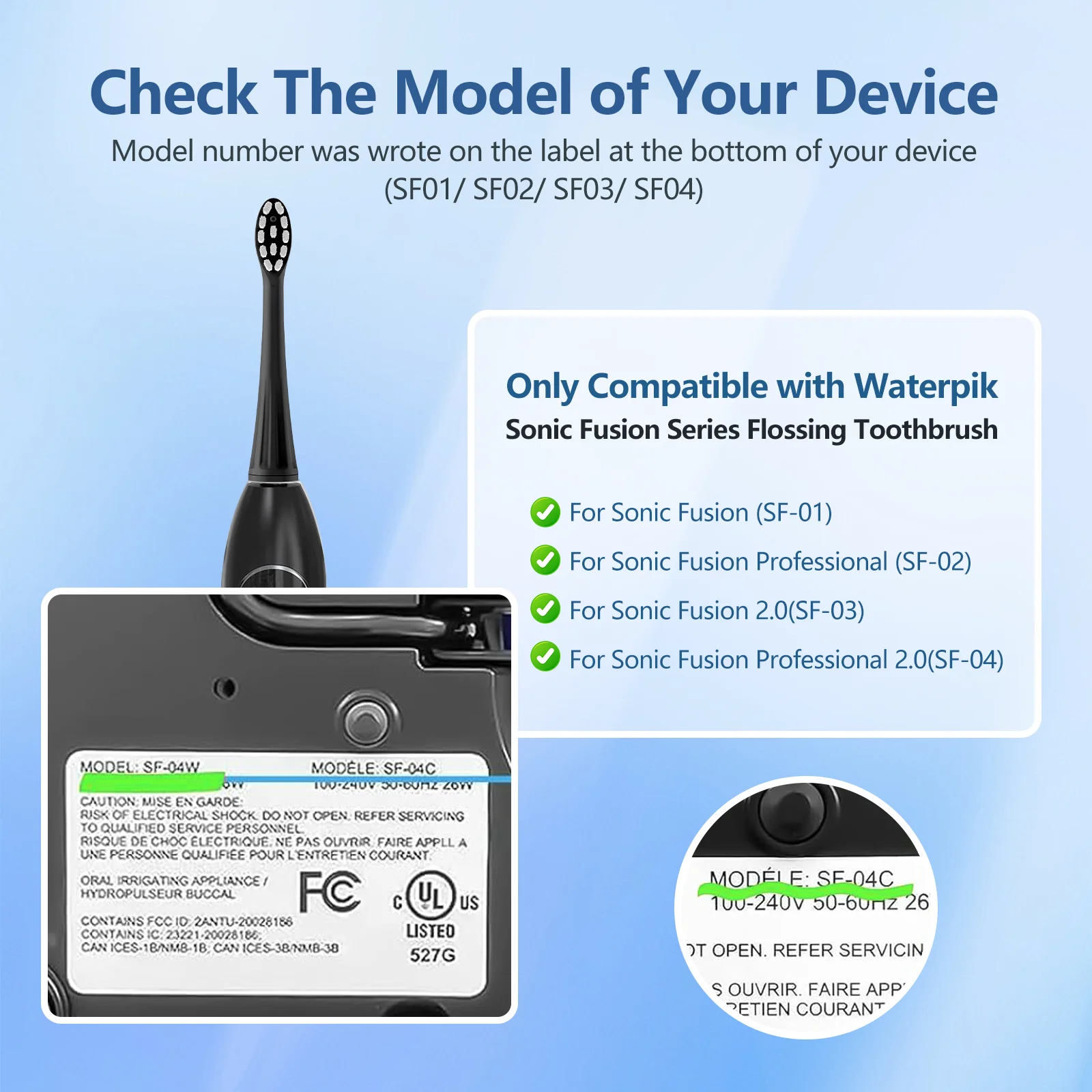 waterpik sonic fusion sf01 sf02 20 sf03 sf045 pack 02