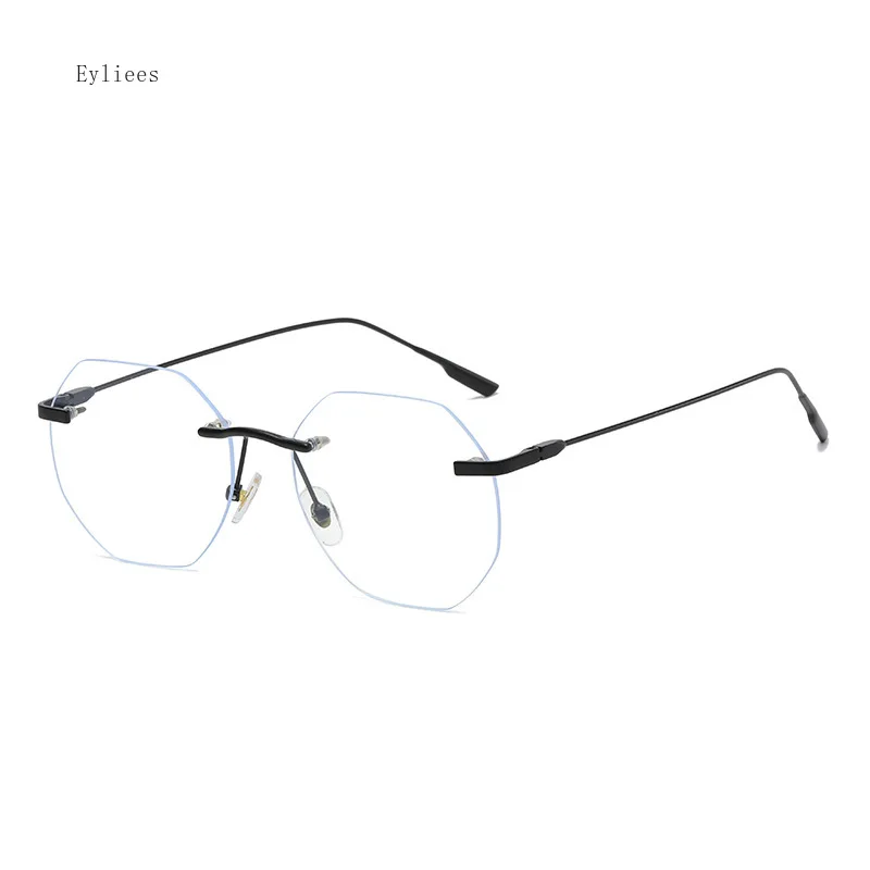 Classic Anti Blue-ray Metal Rimless Frame Glasses Unisex Optical Glasses Ultralight Myopia Glasses Diopter 0 To -4.0 Eyewear 6