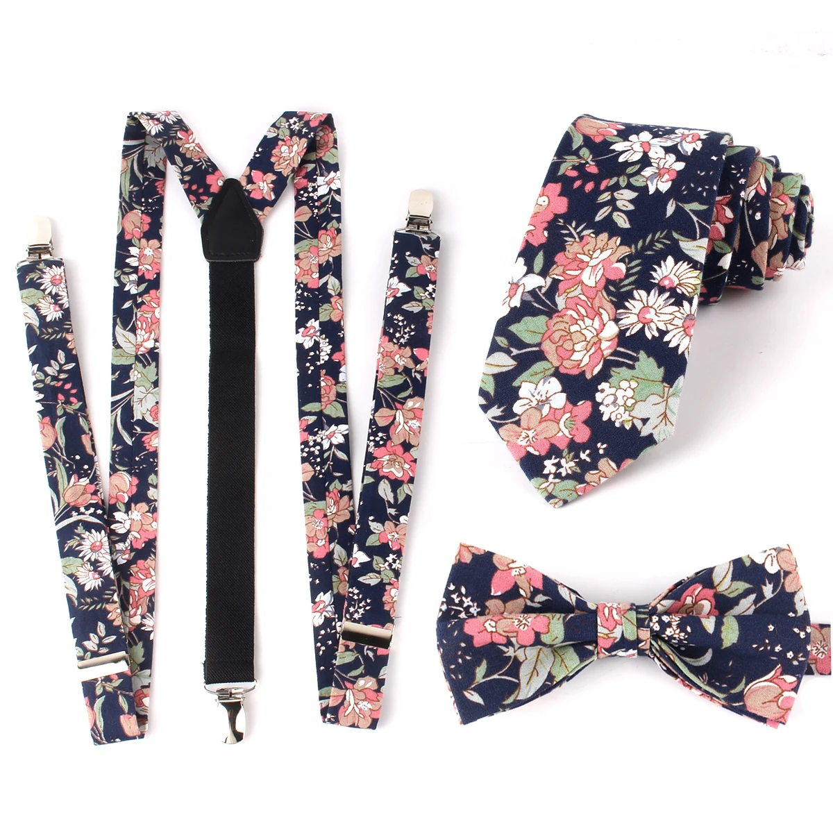 NewFloralSuspendersAdjustableElasticWeddingSuspenderBoysBraces