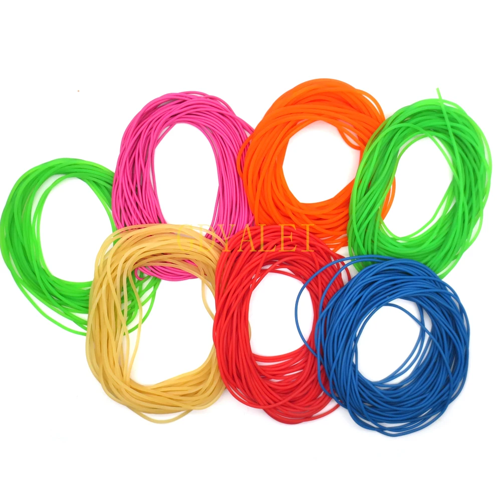 20M A Piece Diameter1.6 2.0 2.5 2.8 3.0mm Rubber Solid Elastic Rubber Line For Fishing Traditional Level Round Elastic Rope