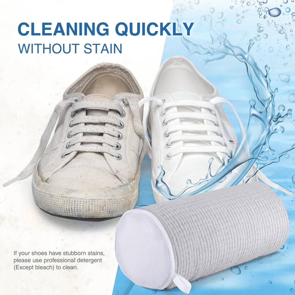 1/2PCS Washing Shoes Bag Cotton Laundry Fluffy Fibers Easily Remove Dirt Washing Bags Anti-Deformation Shoes Clothes Organizer 4