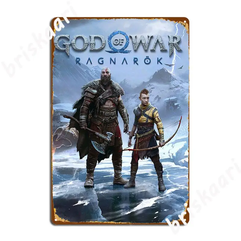 God Of War Ragnarok Poster Targhe In Metallo Cucina Cinema Vintage Soggiorno Targa In Latta Poster