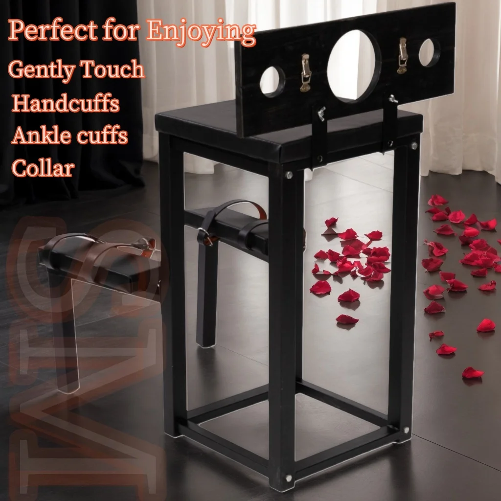 Fetish Love Spanking Chair BDSM Bondage Dog Pillory Training Tools Handcuffs Collar Sex Toys for Women Men Adults Games Couples