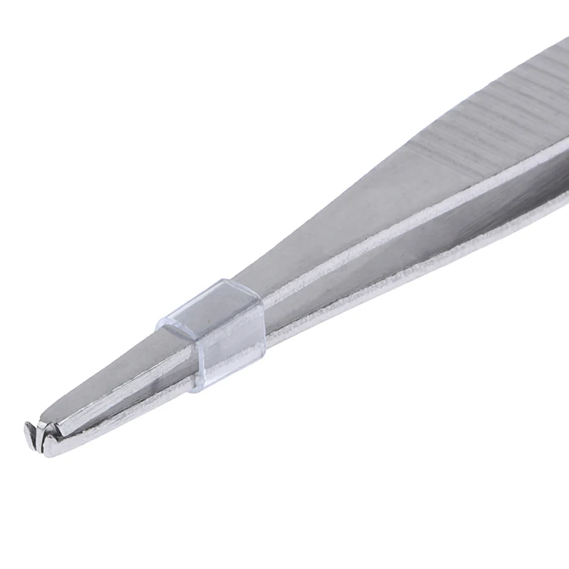 5Inch Stainless Steel Toothed Tweezers Home Tissue Tweezers Precise Grip Hook Head Heat Resistant Repairing Hand Tools