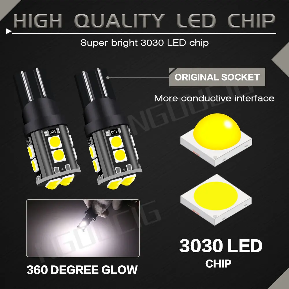 NGOUCIG ׸ ȣ   ¦ ȣ , ڵ ǥõ, ſ  LED , 194 3030, T10, W5W, 2 