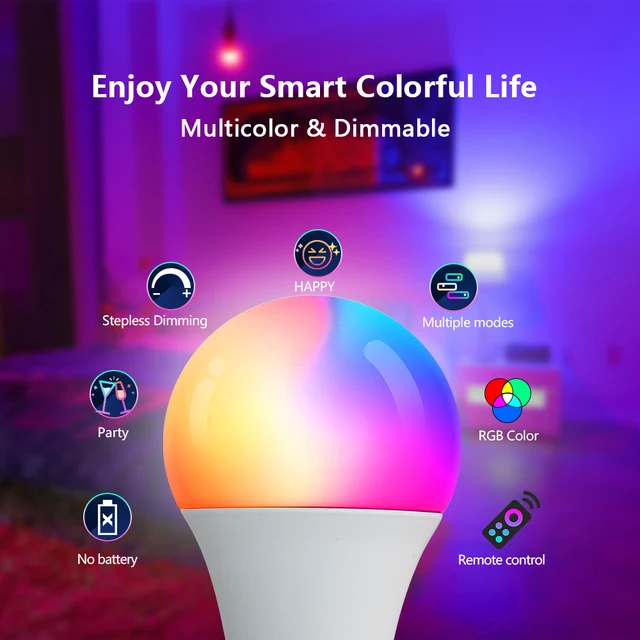 다채로운 조명을 제공하는 RGB LED 전구