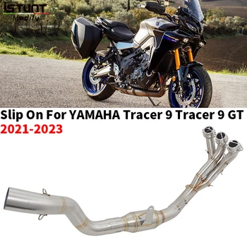 Slip On For Yamaha Tracer9 Tracer 9 GT 2021 2022 2023 Motorcycle Exhaust Systems Modified Front Link Pipe Escape Moto Muffler
