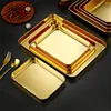 Golden Kitchen Stainless Steel Food Storage Trays Rectangle Fruits Barbecue Dish Serving Plate  Baking Pan Organizer Container 3