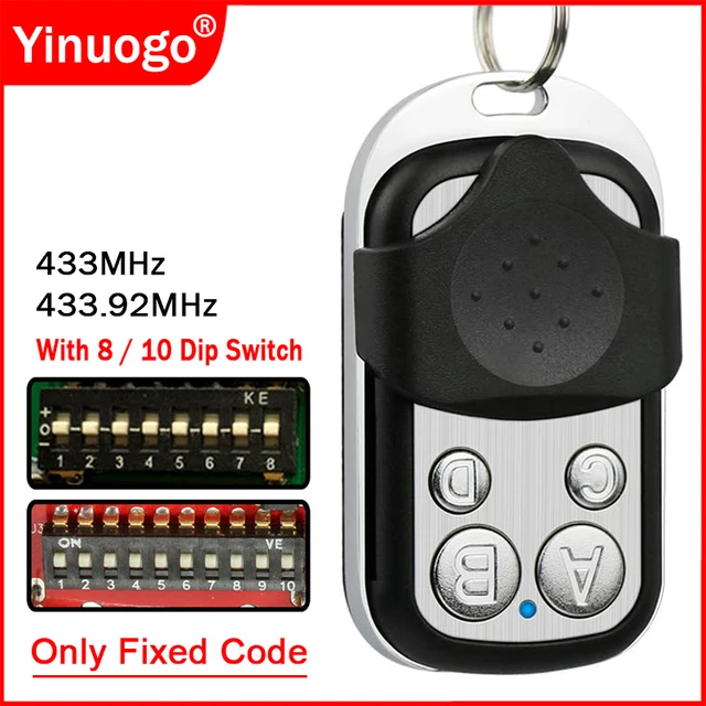 433MHz Universal Garage Door Remote Control Duplicator 433.92MHz Fixed Code For 8 / 10 DIP Switch AUTO SCAN Multi Brand Clone 1